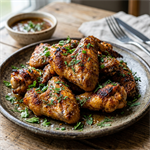 Asinhas de frango crocantes temperadas com ervas finas